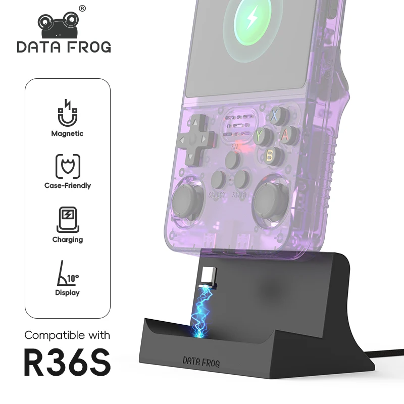 Retro Gaming R36S - قاعدة شحن Data Frog R36S، حامل