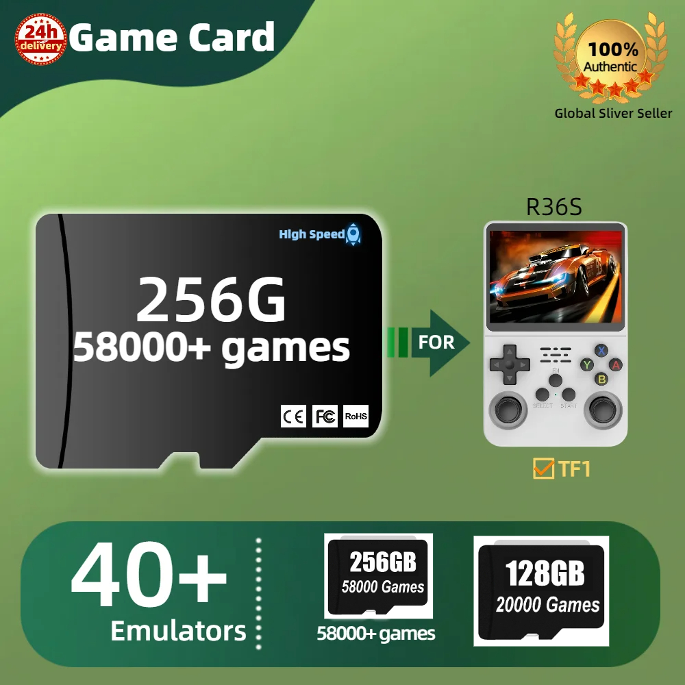 Retro Gaming R36S - بطاقة ألعاب TF لجهاز R36S، بطاقة