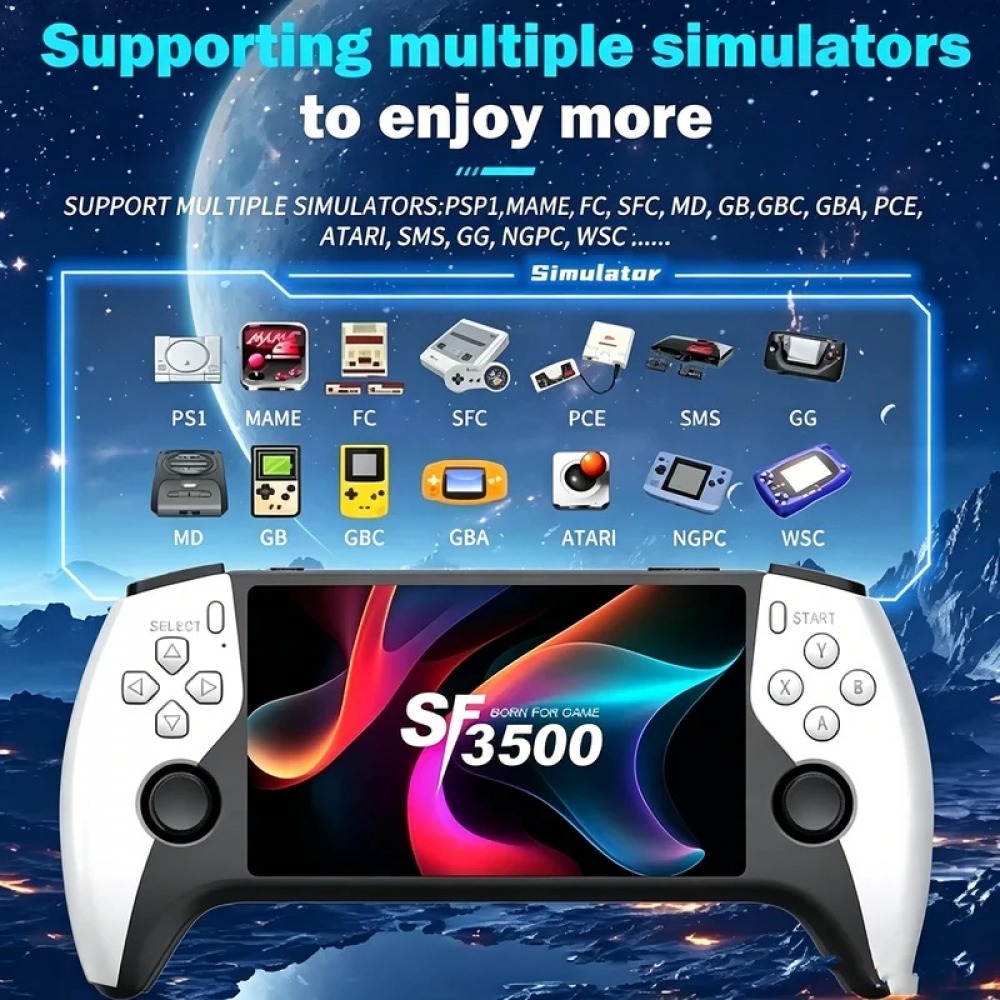 Retro Gaming Station - جهاز ألعاب محمول SF3500 بشاشة 5