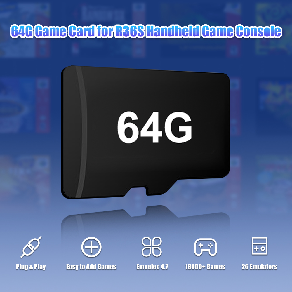 بطاقة لعبة TF 64G لوحدة تحكم أ - مراجعة Retro Gaming R36S وسعره